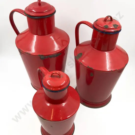 Graduated Set of Three Enamel Cannisters