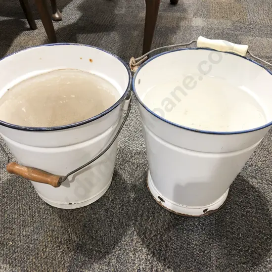 Two Enamel Buckets