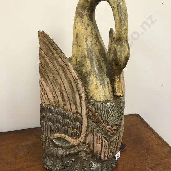Vintage Wooden Swan Ornament