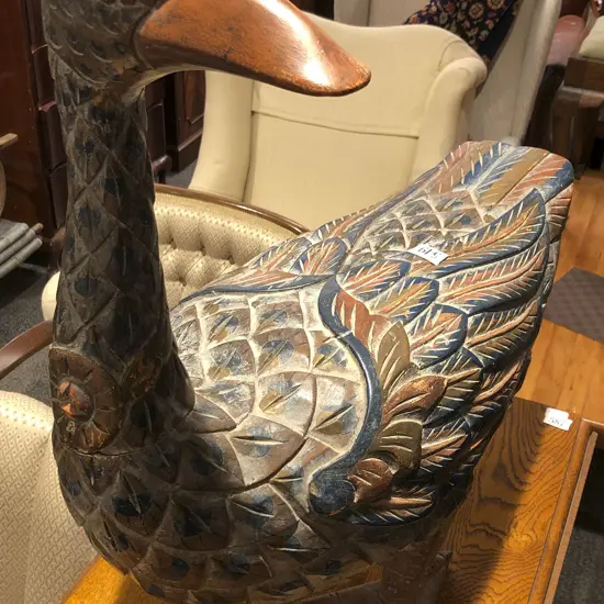 Large Carved Duck Ornament