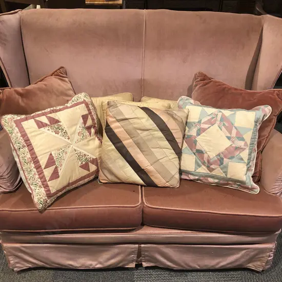 Upholstered Wingback Two Seater Sofa