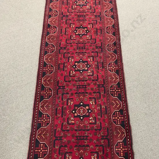Persian Hall Runner on Red Ground