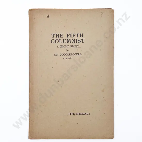 De Montalk Count Geoffrey Wladyslaw Vaile Potocki - The Fifth Columnist A Short Story by Jim Goodleboodle