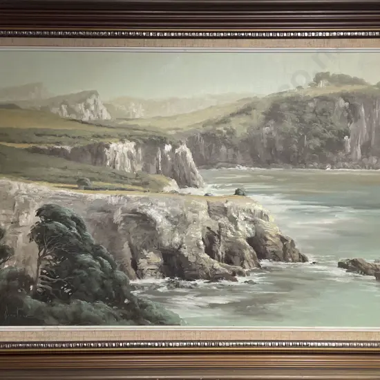 Wayne Sinclair - Cliffside Landscape - Oil on Board