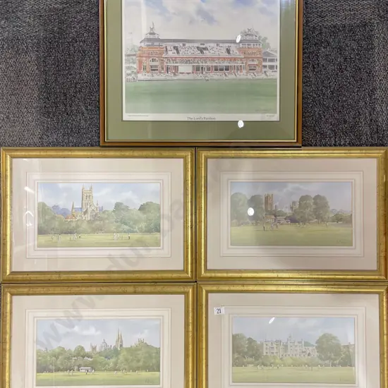 Four Well Framed Cricket Prints with Other