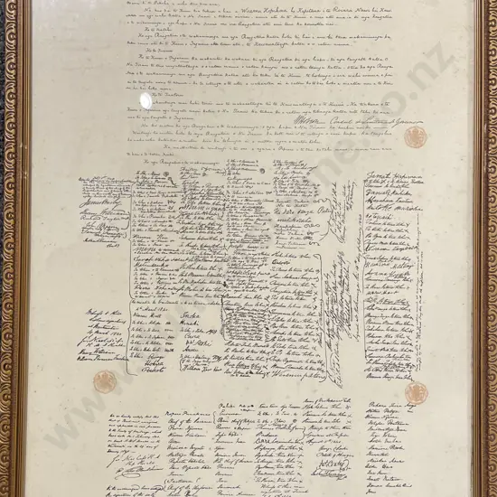 Framed Facsimile of The Treaty Of Waitangi