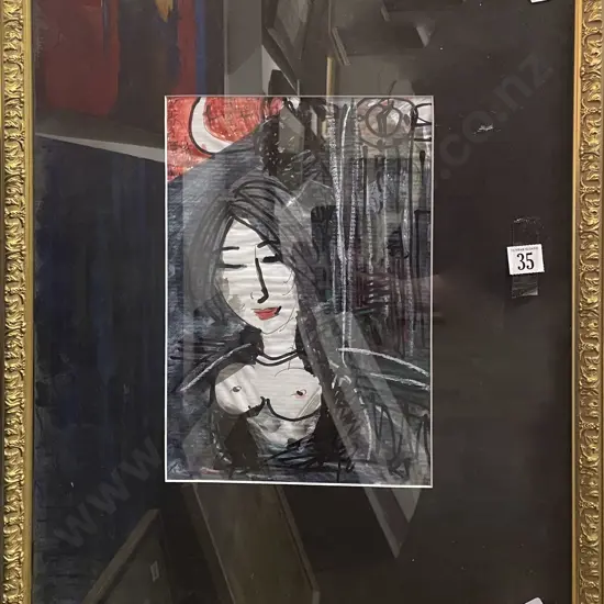 Rosanno Fan - Portrait Study - W/C on Ink