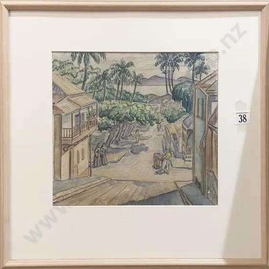 R.J. Hutchison - Seaside Town Study - W/C