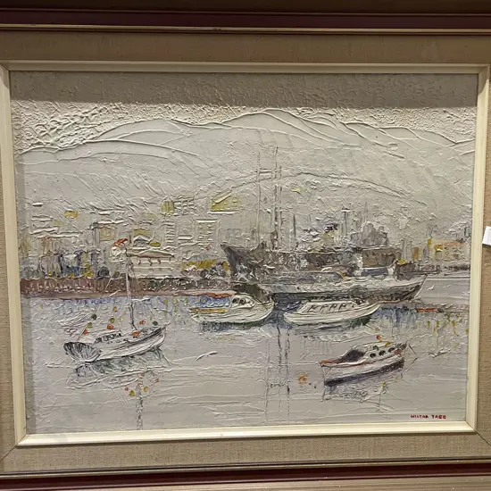 Hector Tagg - Dockside Study - Oil on Board