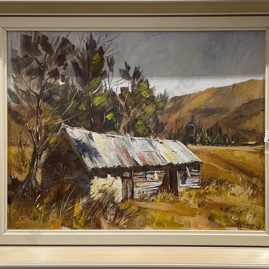 McKenzie - Mud and Wooden Hut - Oil on Board