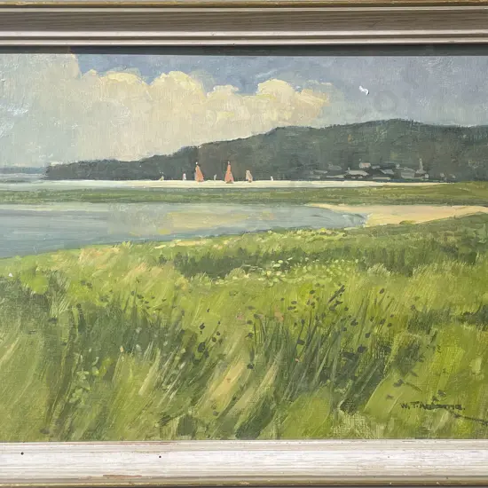 W.T. Adams - Vintage Coastal - Scene Oil on Board