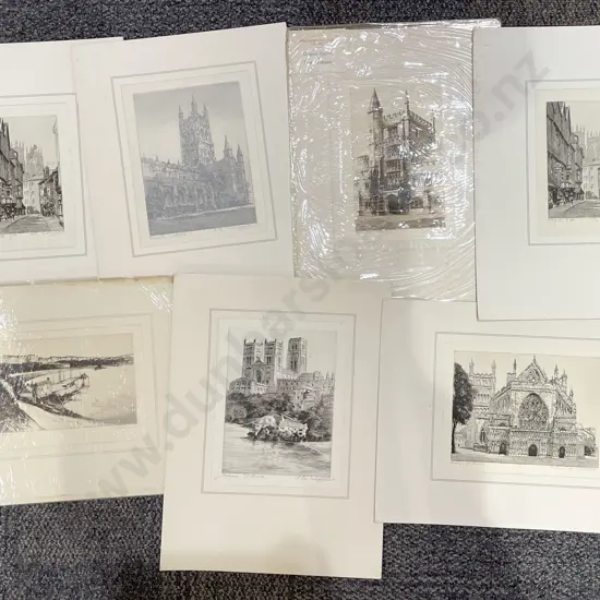 Seven Peter Grahame Etchings