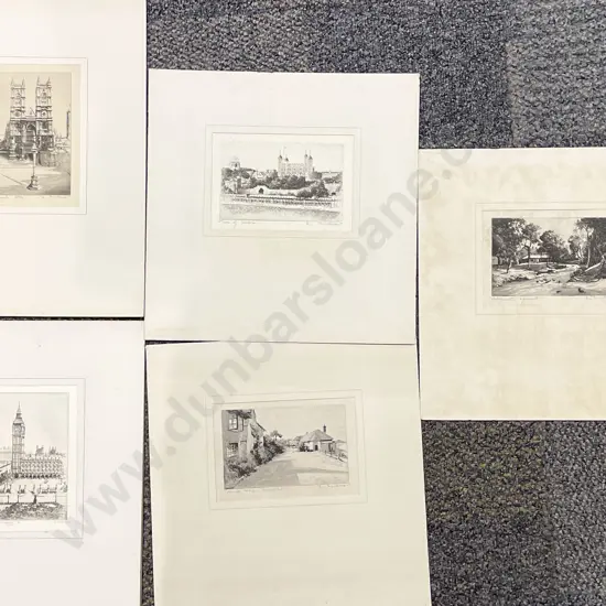 Five C. Dickens Etchings