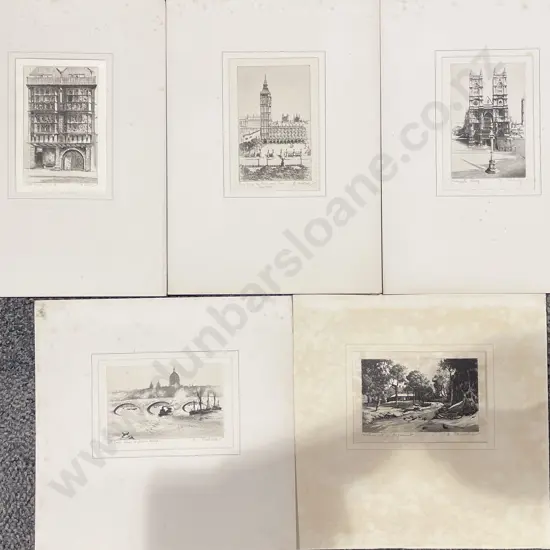 Five C. Dickens Etchings