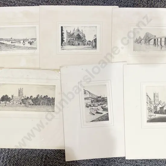 Six A. Simes Etchings