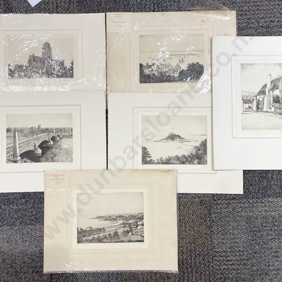 Six A. Simes Etchings