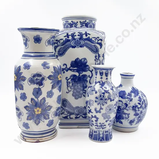 Quantity of Assorted Blue and White Vases