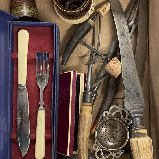 Quantity of Assorted Including Bone/Horn Handled Cutlery