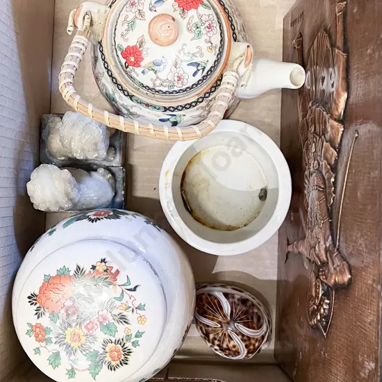 Box of Assorted Including Ginger Jar