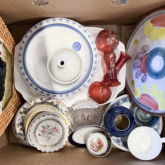 Box of Assorted Fancy China etc