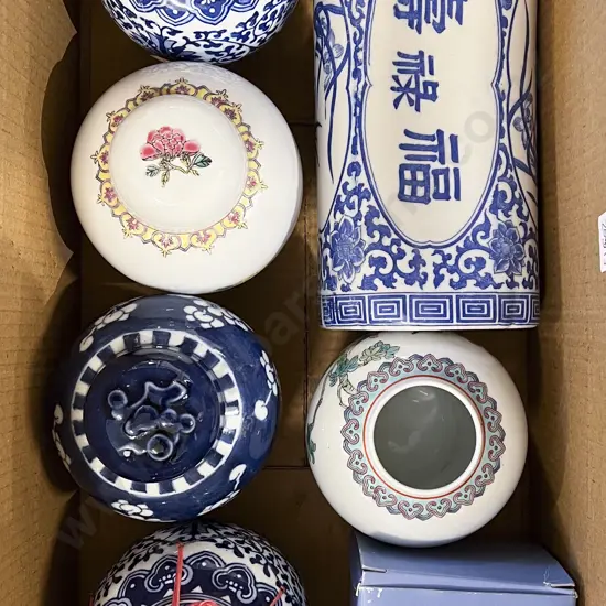 Box of Assorted Ginger Jars etc