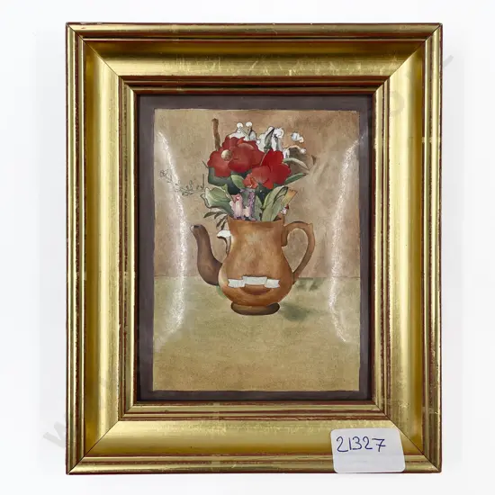 Boxed Halcyon Days Framed Enamel Painting "Flowers in a Vase" Peter Blake