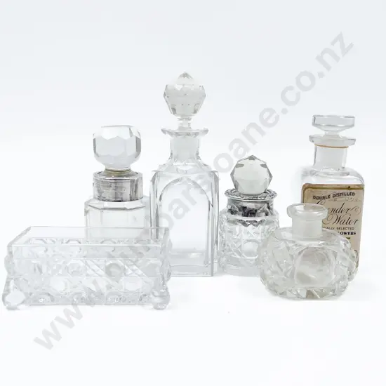 Four Scent Bottles Including Two with S/S Rim and Other