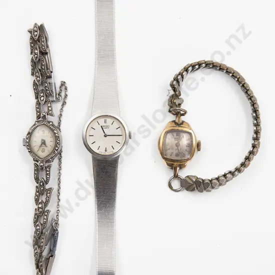 Vintage .925 Silver and Marcasite Ladies Wrist Watch