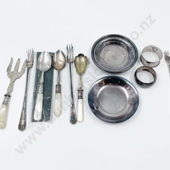 Small Quantity of Assorted Cutlery Together with S/S Napkin Rings etc