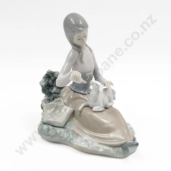 Lladro Figure Group of Girl and Lamb