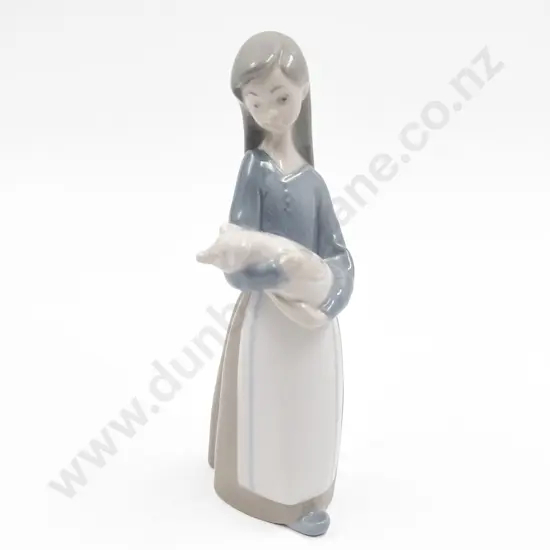 Lladro Figure of Girl with Piglet