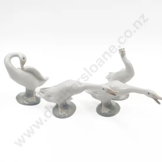Four Lladro Geese