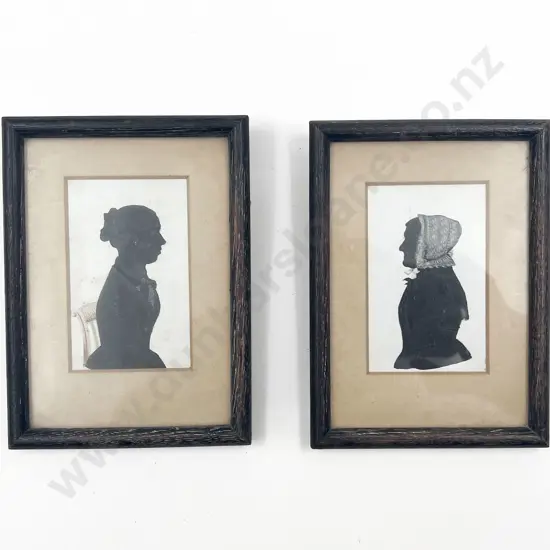 Two Framed Victorian Silhouette Portraits