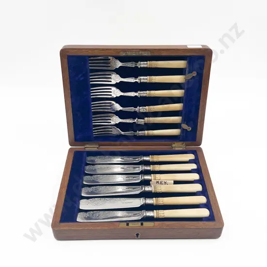 Cased Bone Handled Cutlery Set