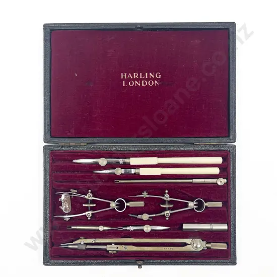 Vintage Cased Compass Set