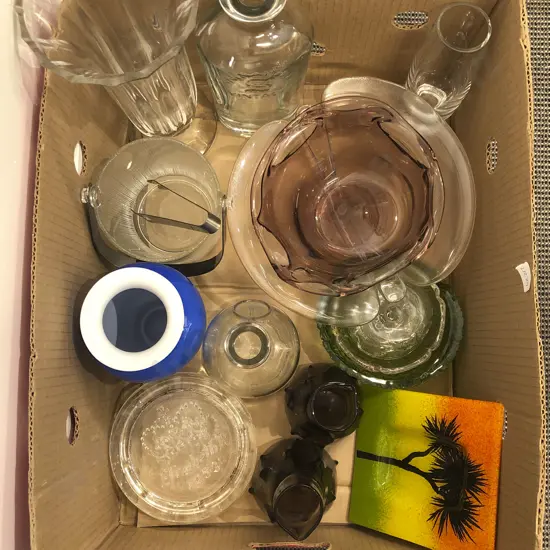 Box of Assorted Glassware