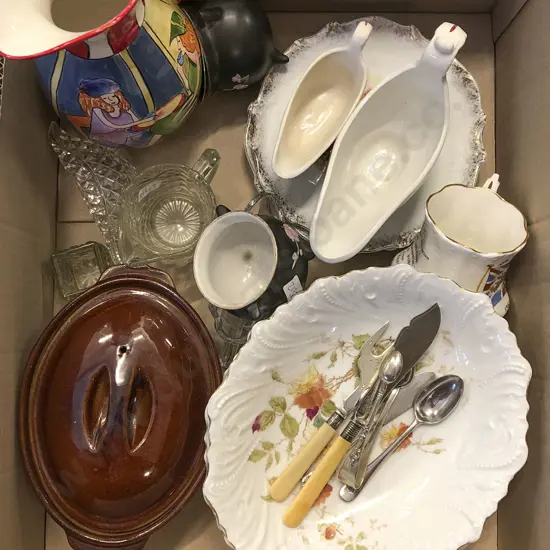 Box of Assorted Fancy China Together with Others