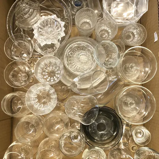 Box of Assorted Glassware