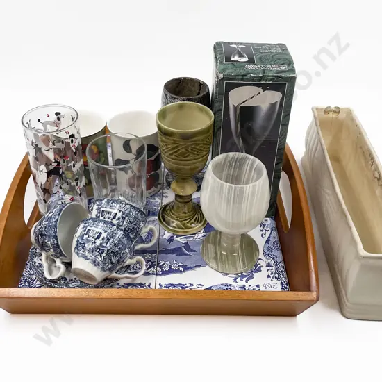 Quantity of Assorted Including Beswick Flower Trough etc on Tiled Tray