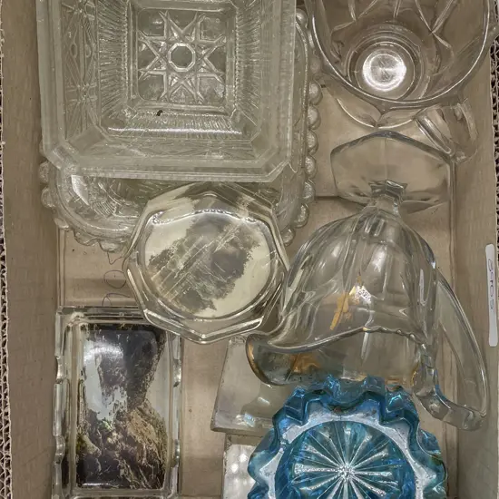 Box of Assorted Vintage Glassware