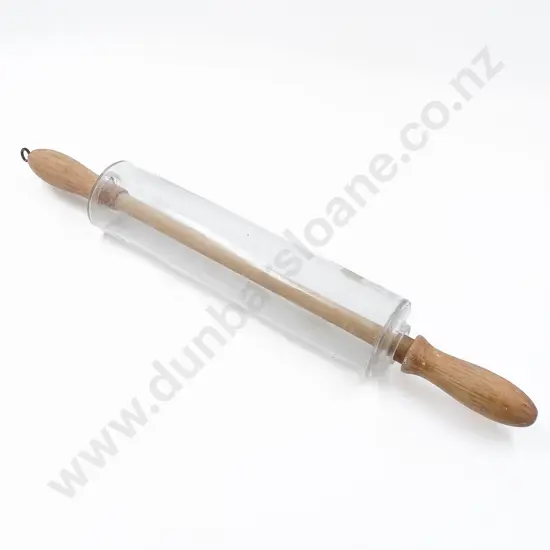 Vintage Wooden Handled Glass Rolling Pin