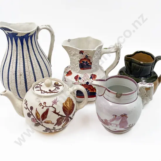 Box of Assorted Vintage China and Stoneware Jugs etc