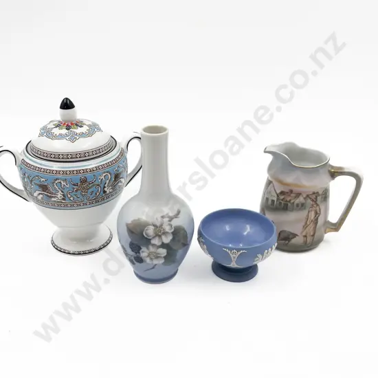 Wedgwood Lidded Vase Together with Royal Copenhagen Vase and Two Others