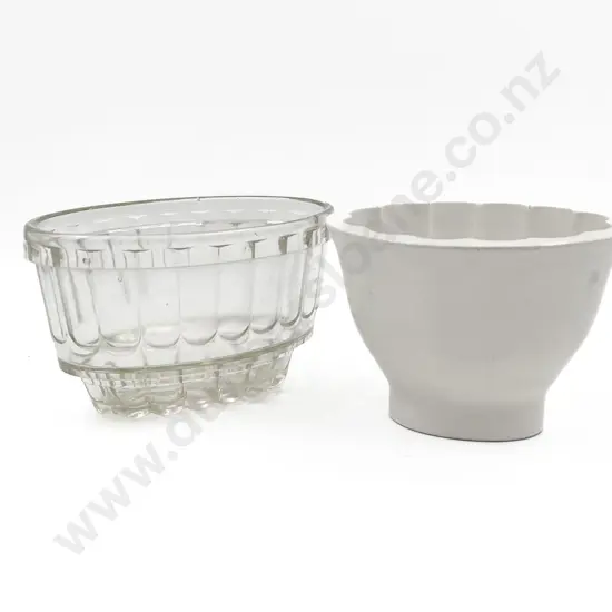 Glass Jelly Mould Together with Ceramic Food Mould