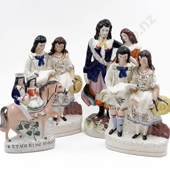 Four assorted Staffordshire Figure Groups