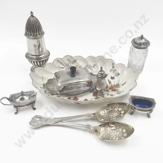 Small Quantity of Assorted S/P Together with Two Kings Pattern Spoons