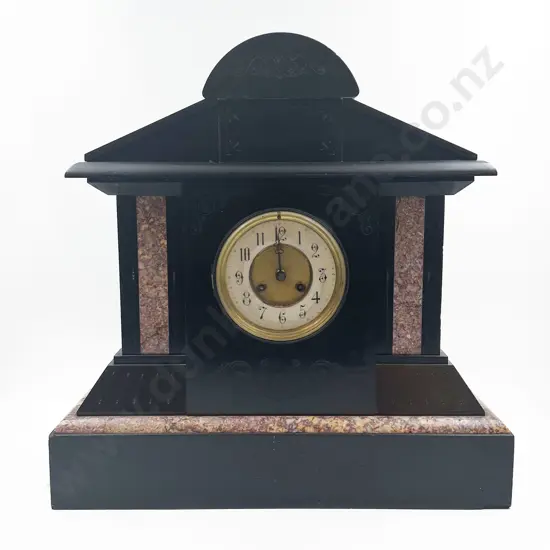 Vict Black Slate Mantle Clock