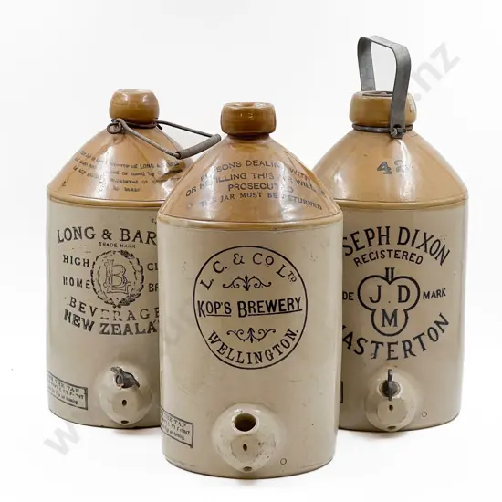 Three NZ Stoneware Kegs