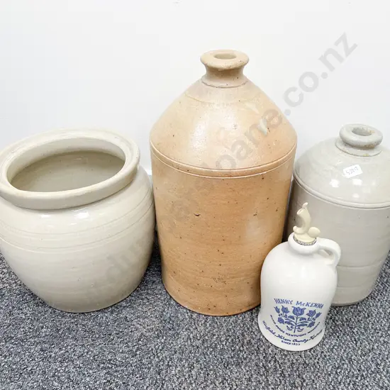 Four Assorted Stoneware Bottles and Crocks etc