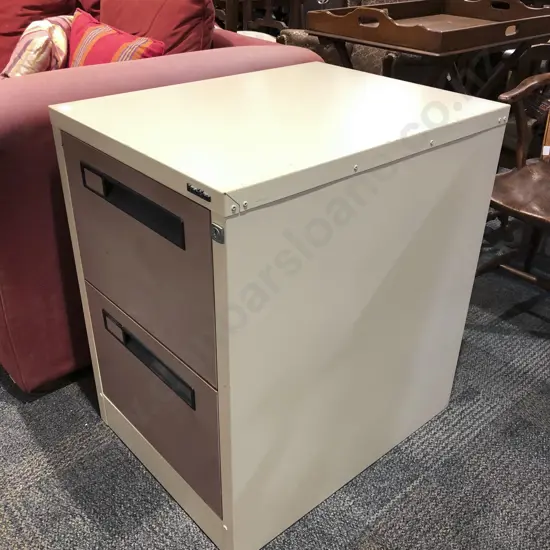 Two Draw Filing Cabinet Together with Suitcase